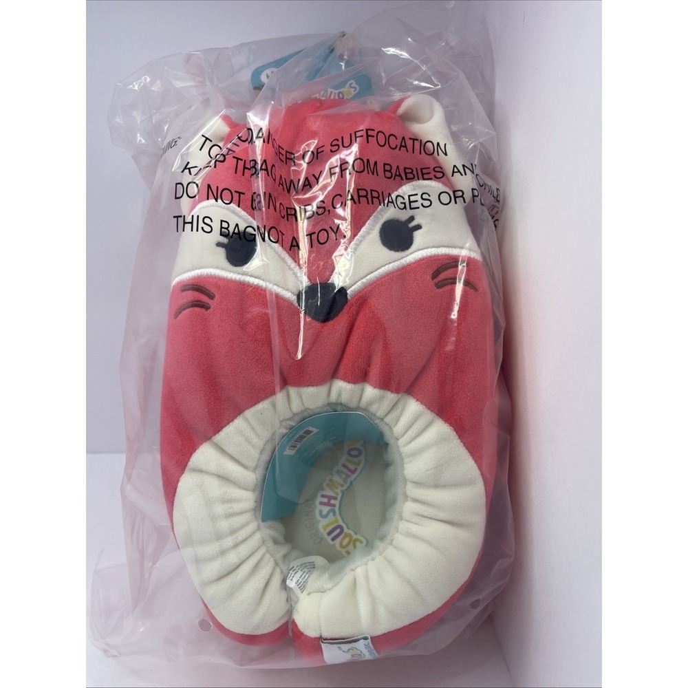 NEW Squishmallows Plush Slippers Red Fox Fifi Youth Size 6/7 Pinkish Fits WM Szs